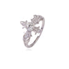925 Sterling Silver Ring, Openwork or Textured Design with Clear Accents, 7 Styles