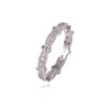 925 Sterling Silver Ring, Openwork or Textured Design with Clear Accents, 7 Styles