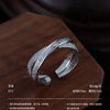 925 Sterling Silver Ring, Openwork or Textured Design with Clear Accents, 7 Styles