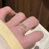 Snake Ring, Alloy with Clear Accents, Adjustable Open Band in Gold or Silver Tone