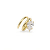 Triple-Coil Ring, Brass with Pear-Shaped Cubic Zirconia, Gold-Tone, Size No. 7