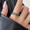Open Band Ring, Copper with Clear Accents, Antique Silver-Tone Bamboo or Vine Design