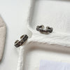 Open Band Ring, Copper with Clear Accents, Antique Silver-Tone Bamboo or Vine Design