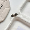 Open Band Ring, Copper with Clear Accents, Antique Silver-Tone Bamboo or Vine Design
