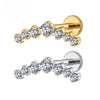 Titanium 16G CZ Cluster Climber Stud Earring Labret Helix Tragus Cartilage Stud Flatback Piercing - Image 1