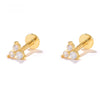 2pcs Silver Zirconia Labret Lip Ring Tragus Cartilage Piercing Stud Earrings for Women Men Earring Jewelry - Image 1