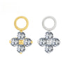 Titanium Tiny Flower Hoop Earring Charm Mini Helix Cartilage Clicker Attachment Floral Dangle Pendant - Image 1