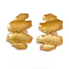 Statement Stainless Steel Hammer Metal Geometric Drop Big Earrings Gold Pvd Plated Attractive Daily Jewelry - Image 1