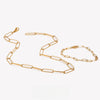 Gold Plated Bold Paper Clip Chain Statement Necklace Minimalism Link Chain Necklaces For Women Ladies Chains - Image 1