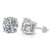 8.0mm Silver Stud Earrings For Women Sparkling Wedding Jewelry - Image 1