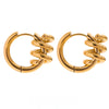 Stainless Steel Twisted Hoop Earrings for Women Pvd Gold Plated Geometric Metal Jewelry - Image 1