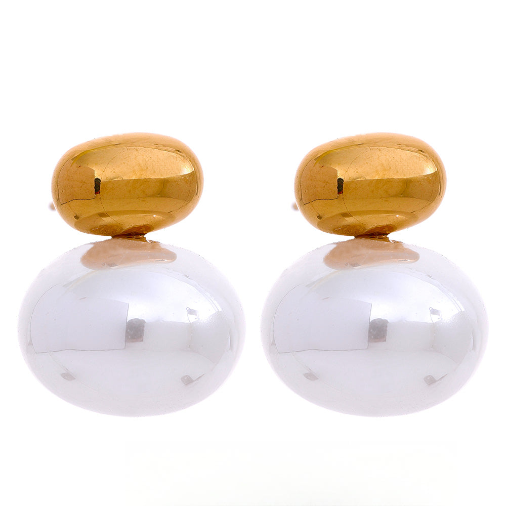 316 Stainless Steel Imitation Pearl Beads Stud Earrings Daily Chic Japan Simple Ear Jewelry for Women - Image 1