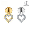Titanium Mini Heart Cartilage Earring 16G Dainty Flat Back Labret Stud Tragus Helix Piercing Jewelry - Image 1