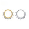Titanium 16G CZ Hinged Clicker Segment Hoop Ring Sunburst CZ Daith Earring Septem Nose Piercing Jewelry - Image 1