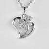 Heart Pendant for Women, Copper Design with Sparkling Zircon Accents in Gold or Silver Tone - White k