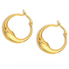 Gold Plated Stainless Steel Moon Hoop Earrings Unique Jewelry Women's Charm Statement Earrings Gift - Image 1