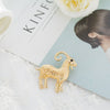 Sheep Brooch Pin, Gold-Tone Alloy Zodiac Animal Design with Rhinestone Accents - Product view 3
