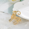 Sheep Brooch Pin, Gold-Tone Alloy Zodiac Animal Design with Rhinestone Accents - Product view 4