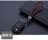 Braided Keychain Loop, PU Leather with Metal End Cap and Key Ring, 5 Colors
