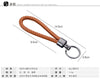 Braided Keychain Loop, PU Leather with Metal End Cap and Key Ring, 5 Colors