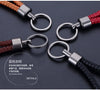 Braided Keychain Loop, PU Leather with Metal End Cap and Key Ring, 5 Colors