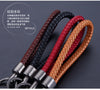 Braided Keychain Loop, PU Leather with Metal End Cap and Key Ring, 5 Colors