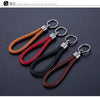 Braided Keychain Loop, PU Leather with Metal End Cap and Key Ring, 5 Colors