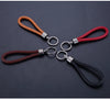 Braided Keychain Loop, PU Leather with Metal End Cap and Key Ring, 5 Colors