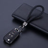 Braided Keychain Loop, PU Leather with Metal End Cap and Key Ring, 5 Colors
