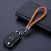 Braided Keychain Loop, PU Leather with Metal End Cap and Key Ring, 5 Colors