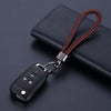 Braided Keychain Loop, PU Leather with Metal End Cap and Key Ring, 5 Colors