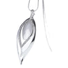 Long Leaf Pendant Necklace for Women, Silver-Tone Alloy Design on a Snake Chain - Product view 1