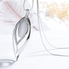Long Leaf Pendant Necklace for Women, Silver-Tone Alloy Design on a Snake Chain - Product view 2