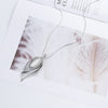 Long Leaf Pendant Necklace for Women, Silver-Tone Alloy Design on a Snake Chain - Product view 4