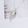 Long Leaf Pendant Necklace for Women, Silver-Tone Alloy Design on a Snake Chain - Product view 5