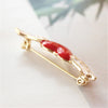 Angel Wings Heart Brooch Pin, Red Enamel Alloy Design with Wing Details - Product view 3