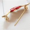 Angel Wings Heart Brooch Pin, Red Enamel Alloy Design with Wing Details - Product view 4