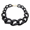 Chunky Acrylic Chain Necklace for Women, Matte Black Links with a Short Statement Design - Product view 1