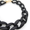 Chunky Acrylic Chain Necklace for Women, Matte Black Links with a Short Statement Design - Product view 4