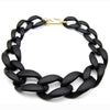 Chunky Acrylic Chain Necklace for Women, Matte Black Links with a Short Statement Design - Product view 6