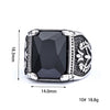 Rectangular Accent Ring, Stainless Steel with Floral Sides, 5 Colors, US Sizes 7-15