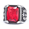 Rectangular Accent Ring, Stainless Steel with Floral Sides, 5 Colors, US Sizes 7-15
