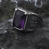 Rectangular Accent Ring, Stainless Steel with Floral Sides, 5 Colors, US Sizes 7-15