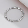6 mm Mesh Chain Bracelet, Simple Alloy Band in Gold-Tone or Silver-Tone Finish - White