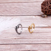 Double-Head Snake Ring, Stainless Steel with Scale Texture, Gold or Steel Tone, Sizes No. 6-12