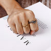 Double-Head Snake Ring, Stainless Steel with Scale Texture, Gold or Steel Tone, Sizes No. 6-12