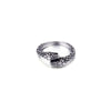Double-Head Snake Ring, Stainless Steel with Scale Texture, Gold or Steel Tone, Sizes No. 6-12