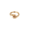 Double-Head Snake Ring, Stainless Steel with Scale Texture, Gold or Steel Tone, Sizes No. 6-12