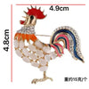 Rooster Brooch Pins, Alloy Zodiac Animal Designs in Gold, Blue and Gunmetal Color Options - J904 gold