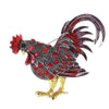 Rooster Brooch Pins, Alloy Zodiac Animal Designs in Gold, Blue and Gunmetal Color Options - Product view 4